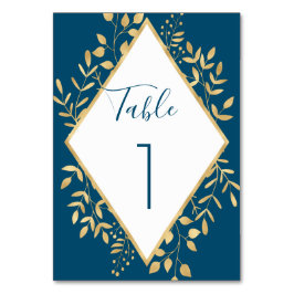 Blau und Gold Rahmen modern Tischnummer
