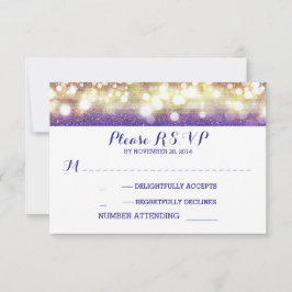 Blau und Gold reihen Licht-Glitter-Hochzeit UAWG RSVP Karte