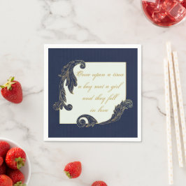 Blau und Gold Serviette