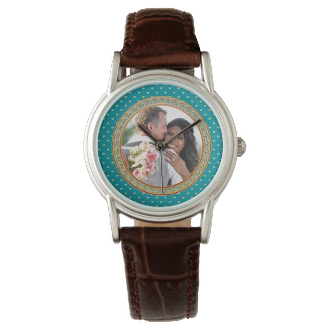 Blau und Gold Verziert Armbanduhr (Vorderseite)