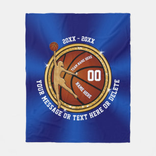 Blau-und Goldältere Nachtbasketball-Geschenk-Idee Fleecedecke