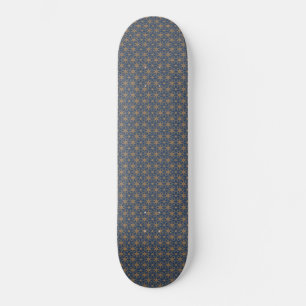Blau- und Goldblätterdesign Skateboard