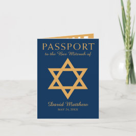 Blau-und Golddavidsstern Bar Mitzvah Pass Einladung