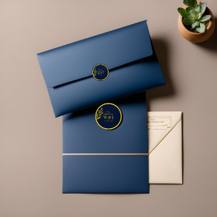 blau und golden : Aufkleber online : Hochzeit