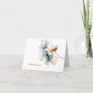 Blau und Golden Ethereal Dankeskarte