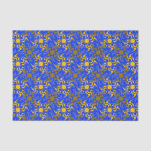 Blau und Golden Vector Nahtloses Muster Seidenpapier