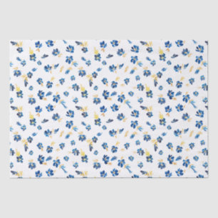 Blau und goldfarbene Blume Seidenpapier