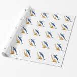 Blau und GoldKoi Fisch-Geschenk-Verpackung Geschenkpapier<br><div class="desc">Es gibt nichts,  das über diese bunte Geschenkverpackung fischartig ist und kennzeichnet stilisierten japanischen Goldfisch des Karpfen-(Koi) in einem wiederholenden Muster.</div>