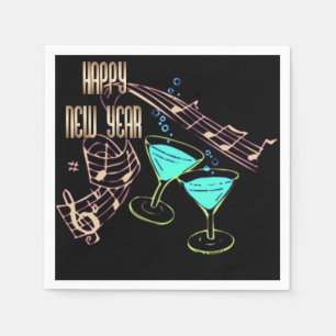 Blau-und Goldmusik-und Cocktail-neues Serviette