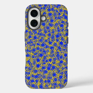 Blau-und Goldstern-Team-Geist-Sport-Farben iPhone 16 Hülle