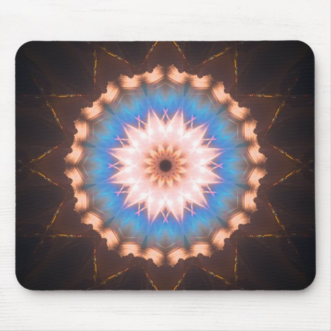 Blau-und Goldsternförmige Mandala Mousepad (Vorne)