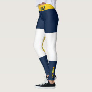 Blau-und Goldteam-Geist Gameday Leggings