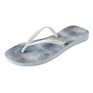 Blau und Grau abstrakt Flip Flops