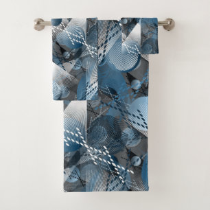 Blau und Grau. Abstraktion. Badhandtuch Set