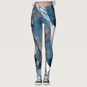 Blau und Grau. Abstraktion. Leggings