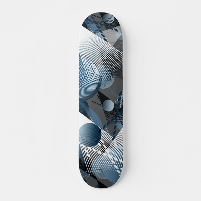 Blau und Grau. Abstraktion. Skateboard (Vorne)
