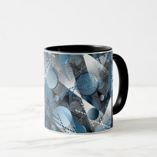 Blau und Grau. Abstraktion. Tasse