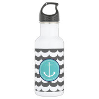Blau und Grau Anchor mit Wellenmuster