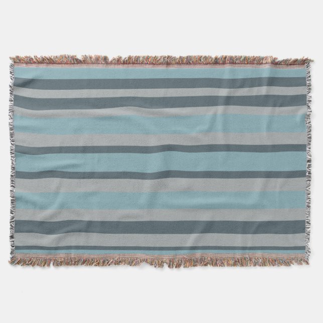 Blau und Grau gestreift Decke (Vorderseite)