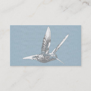 Blau und Grau Hummingbird Visitenkarte