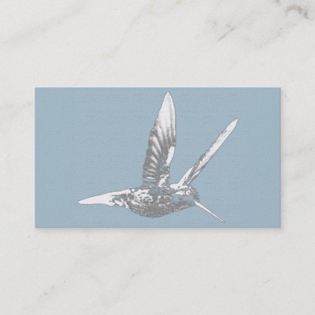Blau und Grau Hummingbird Visitenkarte (Vorderseite)
