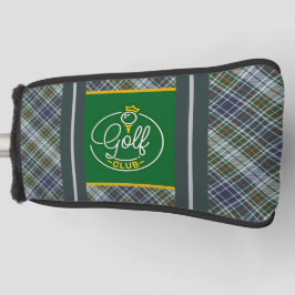 Blau und grau Karierter Golf Head Cover Headcover