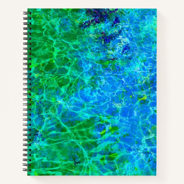 blau und grün abstrahieren notizbuch (Vorderseite)