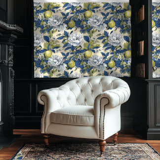 Blau und grün Chinoiserie Stil Blumenmuster Tapete