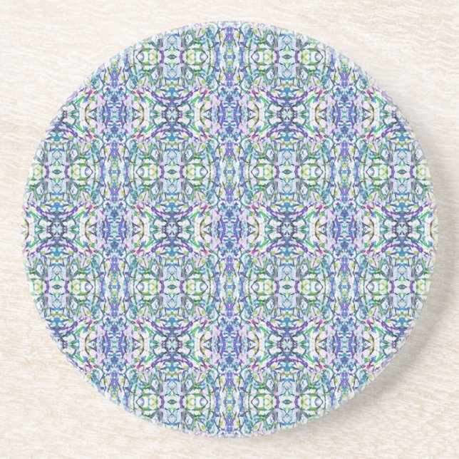 Blau und grün geometrisch sandstein untersetzer (Vorne)
