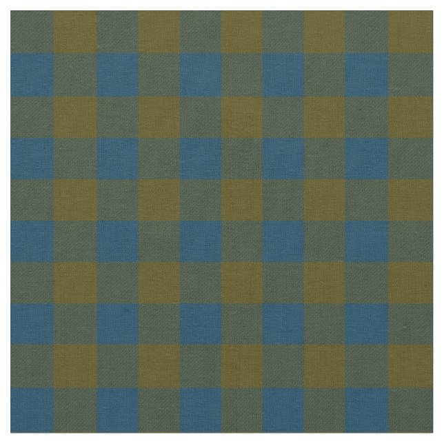 Blau und Grün | Herbstfarben | Buffalo Kariert Stoff (Nahaufnahme)