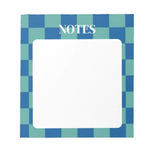 Blau und Grün kariert, fett und anpassbar Notizblock