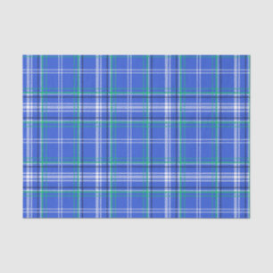 Blau und Grün Kariert Seidenpapier