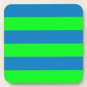 Blau und Grün Streifen Design Getränkeuntersetzer
