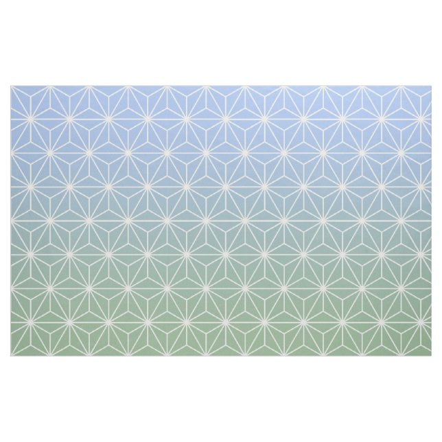 Blau und Grün von Asanoha (groß) Stoff (Fat Quarter (45,7 x 55,9 cm))