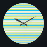 Blau und grüne Farben einfache Streifen Muster Große Wanduhr<br><div class="desc">Niedliches und frisches Design in lebhaften Farben. Blaue und neongrüne Streifen. 🔹 Sie können es anpassen - bearbeiten Hintergrundfarbe, vergrößern/drehen Bild, fügen Sie Text und mehr :) 🔹 🔹 senden Sie mir ein Foto Ihres Kaufs oder teilen Sie es einfach und markieren Sie mich @edrawings38art (auf FB/IG/Twitter) Vielen Dank! 💜...</div>