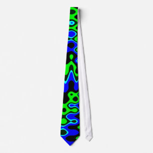 Blau und grüne Farben Psychedelic Neck Tie Krawatte