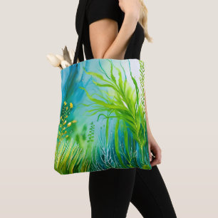 BLAU UND GRÜNE WASSERFARBE MIT ALGAE