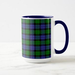 Blau und grüner Tartan Tasse