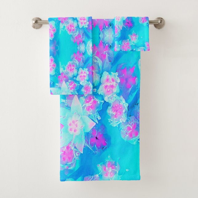 Blau und Heiß rosa Sukkuläres Unterwasser-Sedum Badhandtuch Set (Insitu)