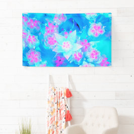 Blau und Heiß rosa Sukkuläres Unterwasser-Sedum Banner