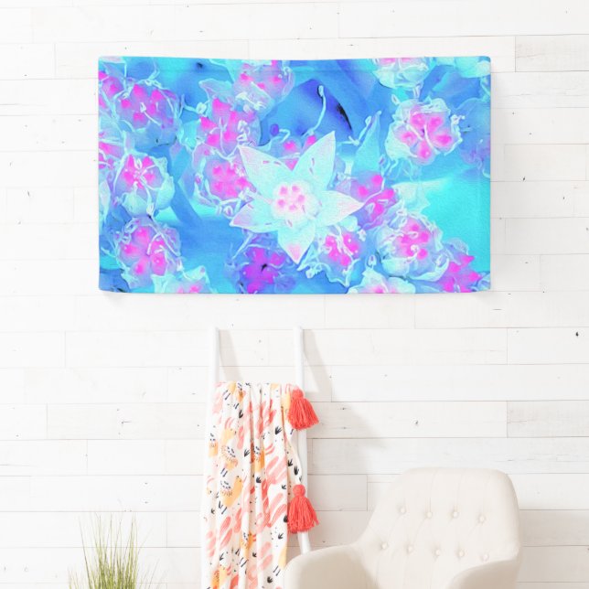 Blau und Heiß rosa Sukkuläres Unterwasser-Sedum Banner (Insitu)