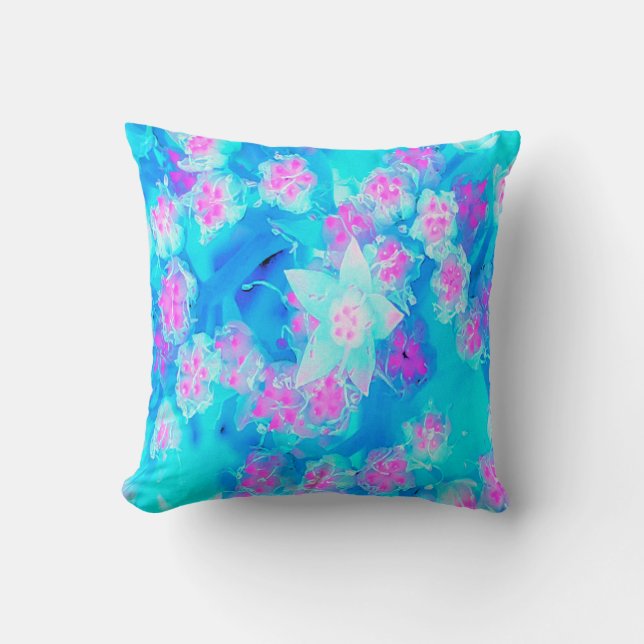 Blau und Heiß rosa Sukkuläres Unterwasser-Sedum Kissen (Vorderseite)