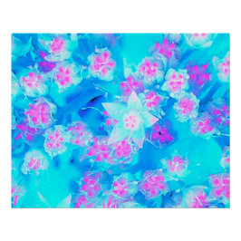 Blau und Heiß rosa Sukkuläres Unterwasser-Sedum Poster