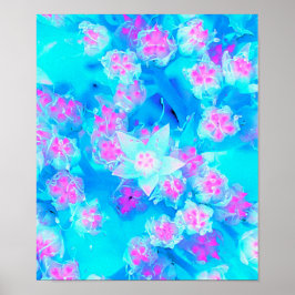 Blau und Heiß rosa Sukkuläres Unterwasser-Sedum Poster