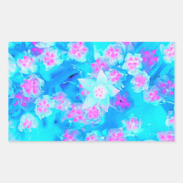 Blau und Heiß rosa Sukkuläres Unterwasser-Sedum Rechteckiger Aufkleber