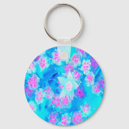 Blau und Heiß rosa Sukkuläres Unterwasser-Sedum Schlüsselanhänger