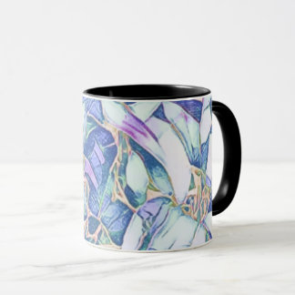 Blau und Imitate Gold Blüten Tasse