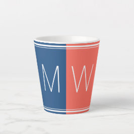 Blau und Korallen | Modern | MOTIVIEREND | MONOGRA Milchtasse