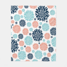 Blau und Korallenfleece Blanket Fleecedecke