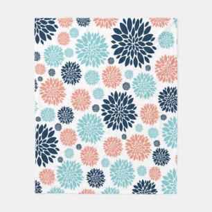 Blau und Korallenfleece Blanket Fleecedecke